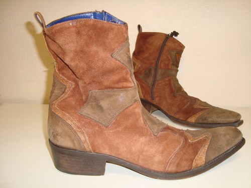 Mark Nason Rock Lives Leather Ankle Rocker Boots Italy Size Left 9 Right 9.5 - Picture 4 of 15