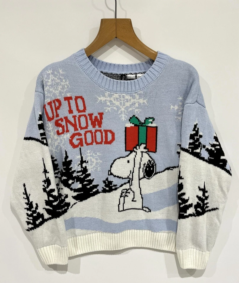 H&M Peanuts Snoopy XL sold out knit Skiing Christmas Jumper Apres relaxed boxy - Image 2 of 4