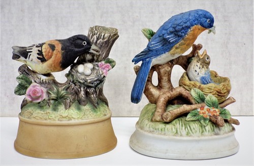 VTG Gorham & Shafford Blue & Black Birds Branches Music Boxes - Read ...