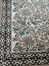 Rectangle Floral Table Cloth, Block Print table cover, Housewarming