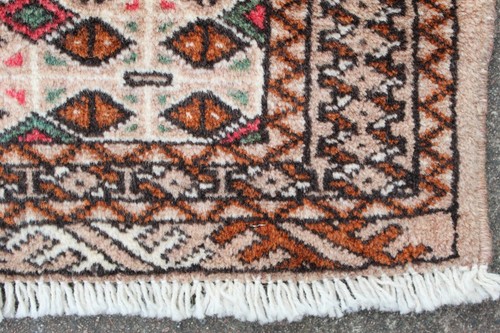 Old Traditional Hand Made Oriental Turkoman Rugs Wool Brown Small Rug 128x104cm - Picture 11 of 12