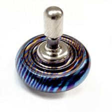 EDC Titanium Damascus Spinning Top Multicolor Desktop Fidget Toy Gyro Gyroscope