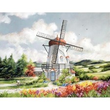 Bead Embroidery Kit Windmill DIY Beaded needlepoint Tela Artis