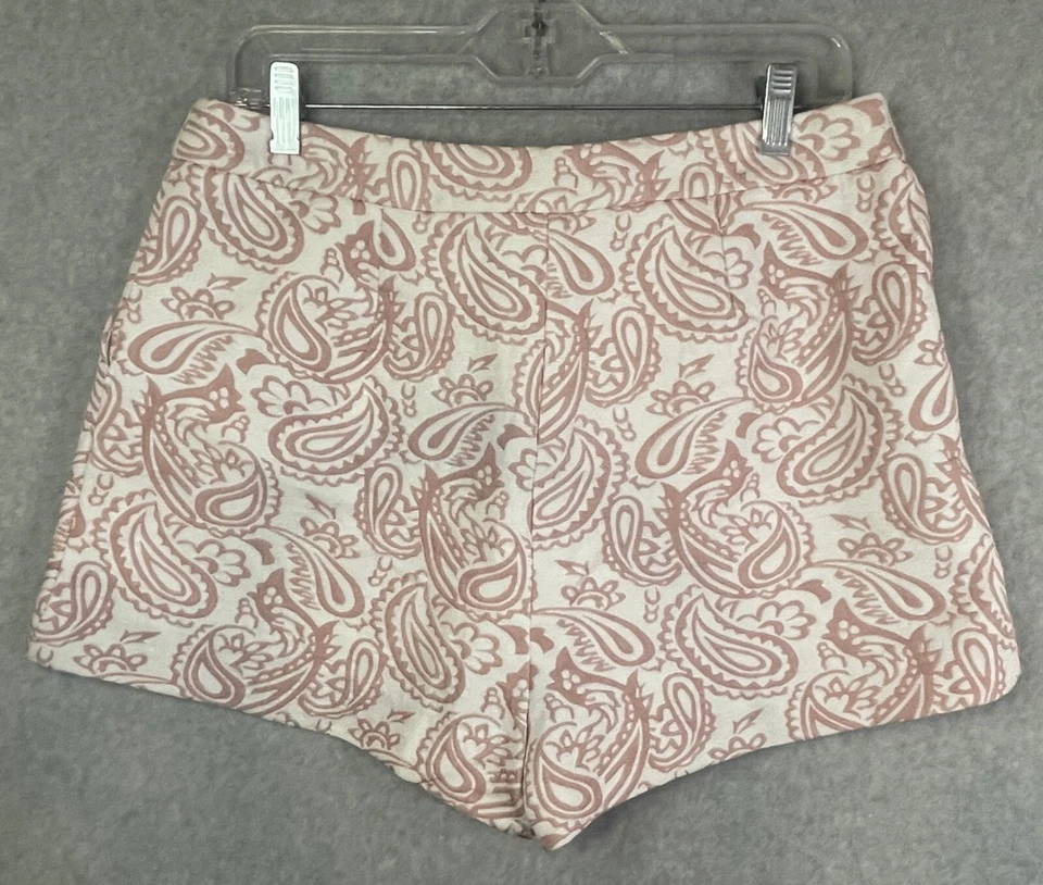 Nuevo Victoria Beckham Target Rubor Rosa Paisley Jacquard Pantalones Cortos Para Mujer’s 12 Pliegues Foto 4 de 4