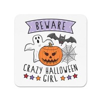 Beware VerrüCkte Halloween MäDchen KüHlschrankmagnet Geist KüRbis Scary Daughter