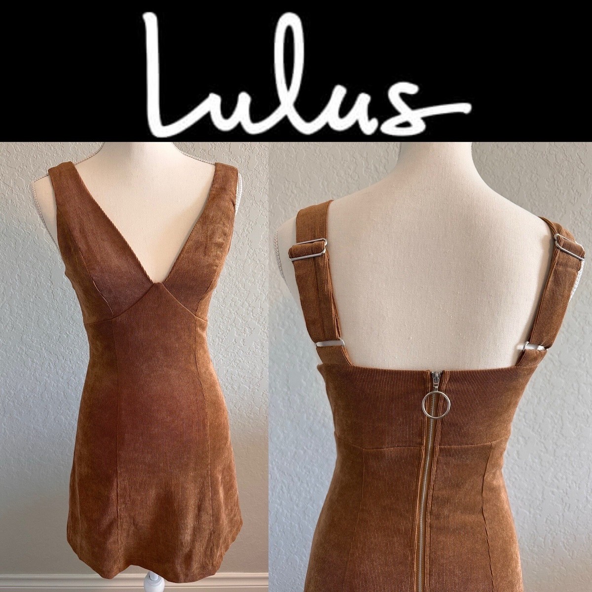 brown corduroy mini dress Aspiga Ladies Sustainable Stema Mini Cotton Corduroy Mini Dress Chocolate  Brown main image 0