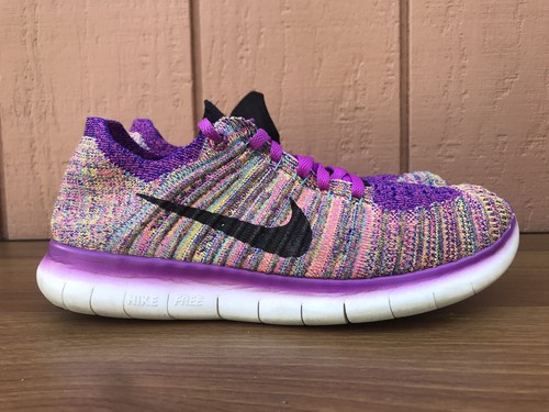 Raro usado en excelente estado Nike Free Flyknit Mujer EE. UU. 8 rn  Multicolor Running Shoe 831070-500 C8 | eBay