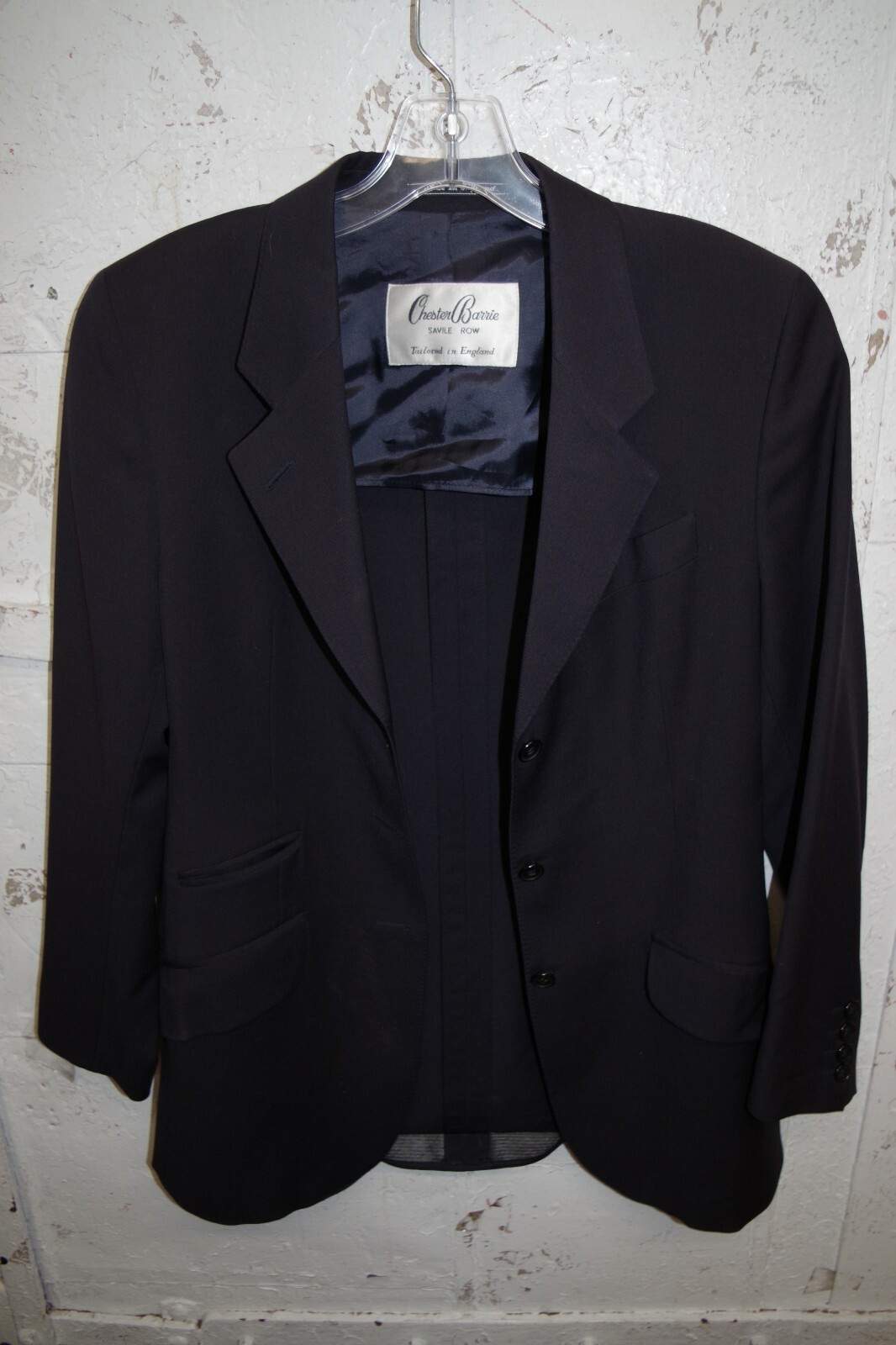 FILA Giacca blazer C13 CHESTER BARRIE Savile Row blu navy pura lana 4 made in England