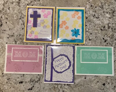 Personally Handcrafted Cards-Easter and Mother's Day-5 pack bundle BEAUTIFUL!
