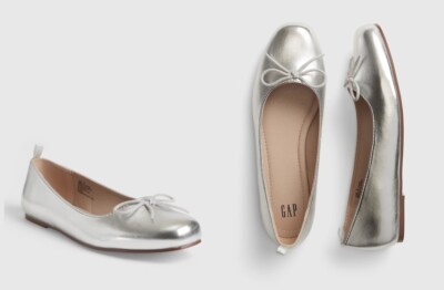 NEW Gap Women s SILVER Ballet Flats shoes US Size 7 Retail $49
