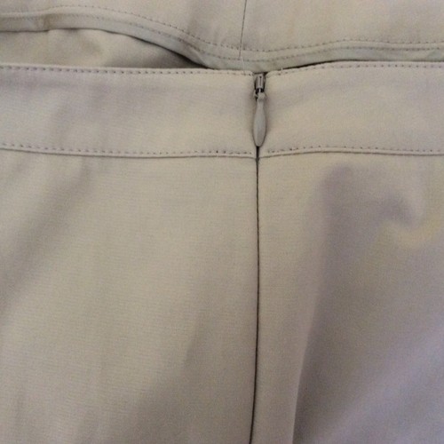 Lafayette 148 New York Beige Side Zip Stretch Pants Size 14 Cropped Bleeker EUC - Picture 9 of 12