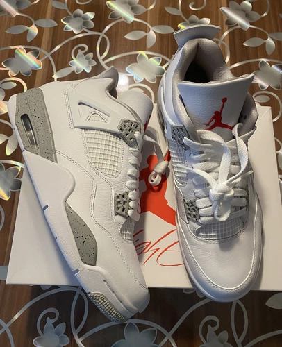 Nike Air Jordan 4 Oreo white Tech Grey 47,5 US13 weis grau