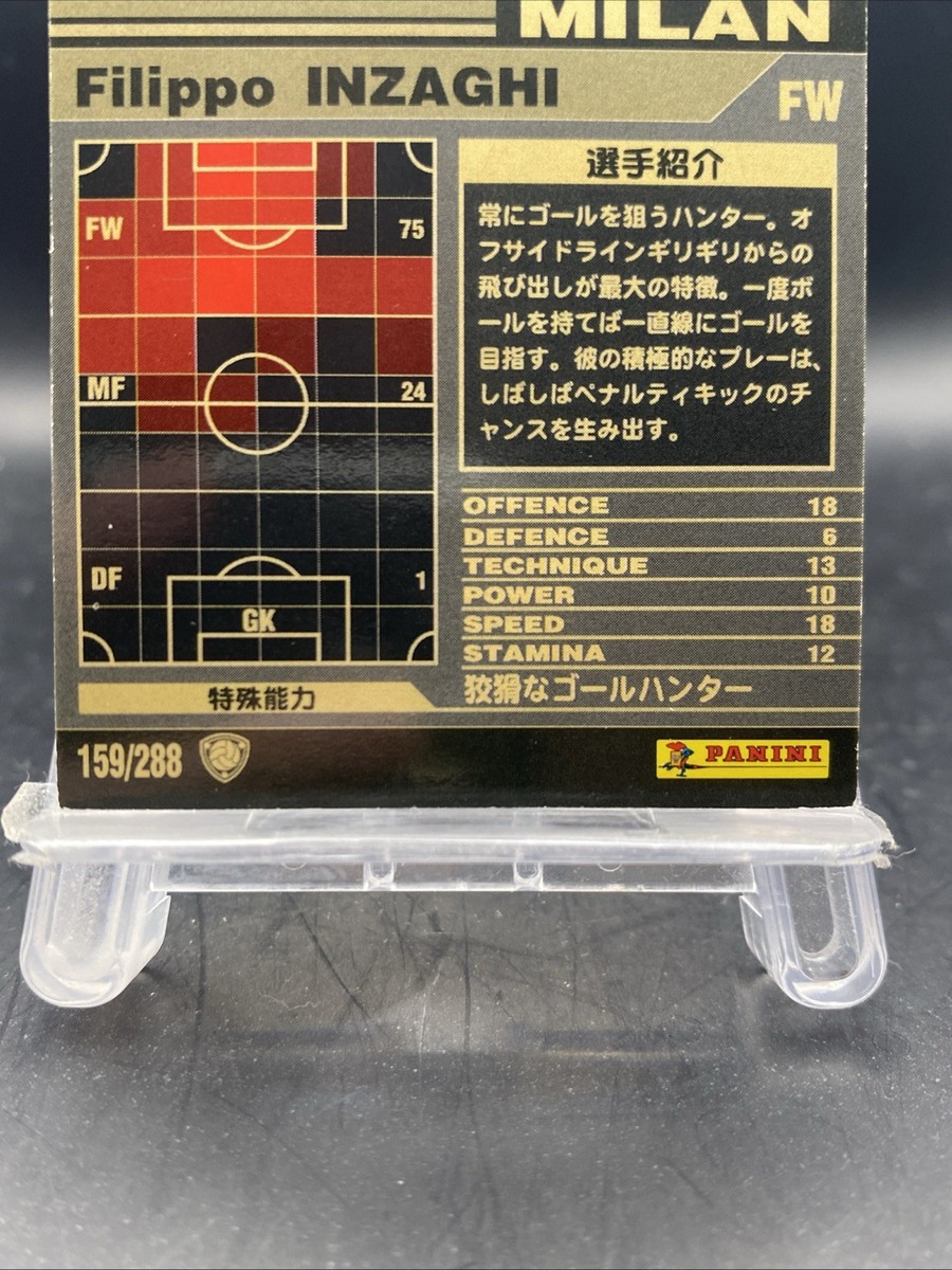 Filippo Inzaghi Panini WCCF 2001-2002 AC Milan Special Japanese