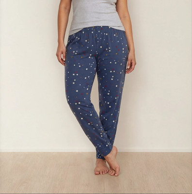 Pyjamahose Größe XS bis XL Ex M&S Cotton Rich Twinkle Sternenmuster marine
