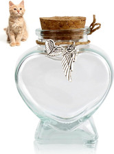 Memorial Bottle for Pet Hair, Dogs  Cats Fur Memorial Glass Keepsake with 2 Sil