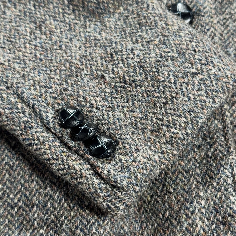 Blazer Harris Tweed Mujer Gris/Marrón Lana Escocés Hecho a Mano EE. UU. Sin Talla De Colección Foto 4 de 4