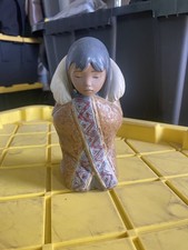 Vintage Lladro Artic Winter Girl Figurine, Native Inuit Indigenous 1995