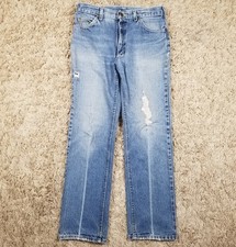 VTG 70s Lee Riders Jeans USA UNION MADE Distressed Light Wash Talon 42 30x28