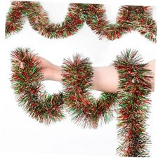 Christmas Garland Tinsel Garland Christmas Decorations, 50 ft Red and Green