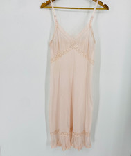 Vintage Aristocrat by Superior Pink Nylon Lace Slip Dress Coquette Lingerie M