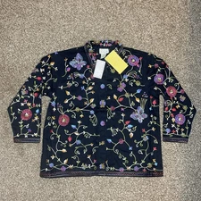VTG The Quaker Factory Beaded Butterfly Embroidered Floral Jacket Womens 1x New