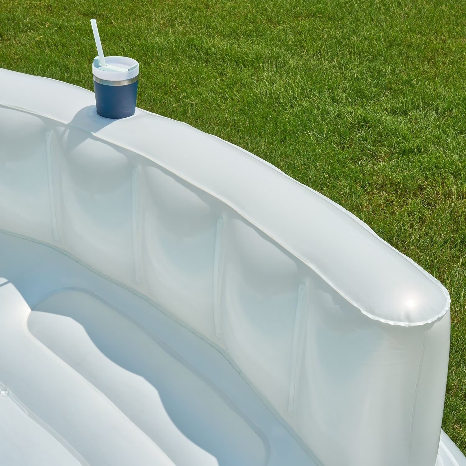 Oversized Inflatable Pool Sofa White Lounge Float Multi Person Outdoor Couch