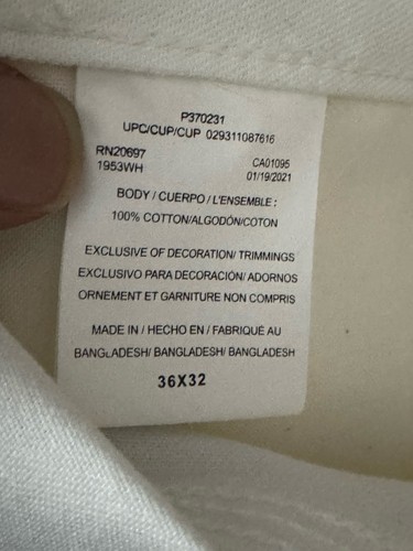 Dickies Men Size 36x32 UL White Painters Carpenter Utility Pants Relaxed Fit NWT - Picture 8 of 8