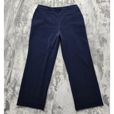 Counterparts Pants Womens 12P PETITE Blue High Rise Straight Leg Pull On Stretch