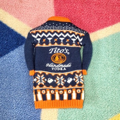 Titos Handmade Vodka Ugly Sweater Bottle Cozy Drink Cooler