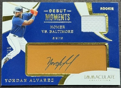 2020 Panini Immaculate Debut Moments Yordan Alvarez Patch Auto /99 Astros Rookie