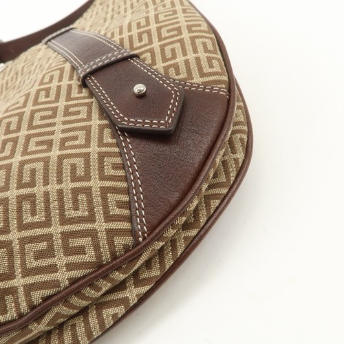 GIVENCHY 4G Logo Canvas Leather Hand Bag Shoulder Bag Beige Brown Auth Used F/S - Picture 13 of 23
