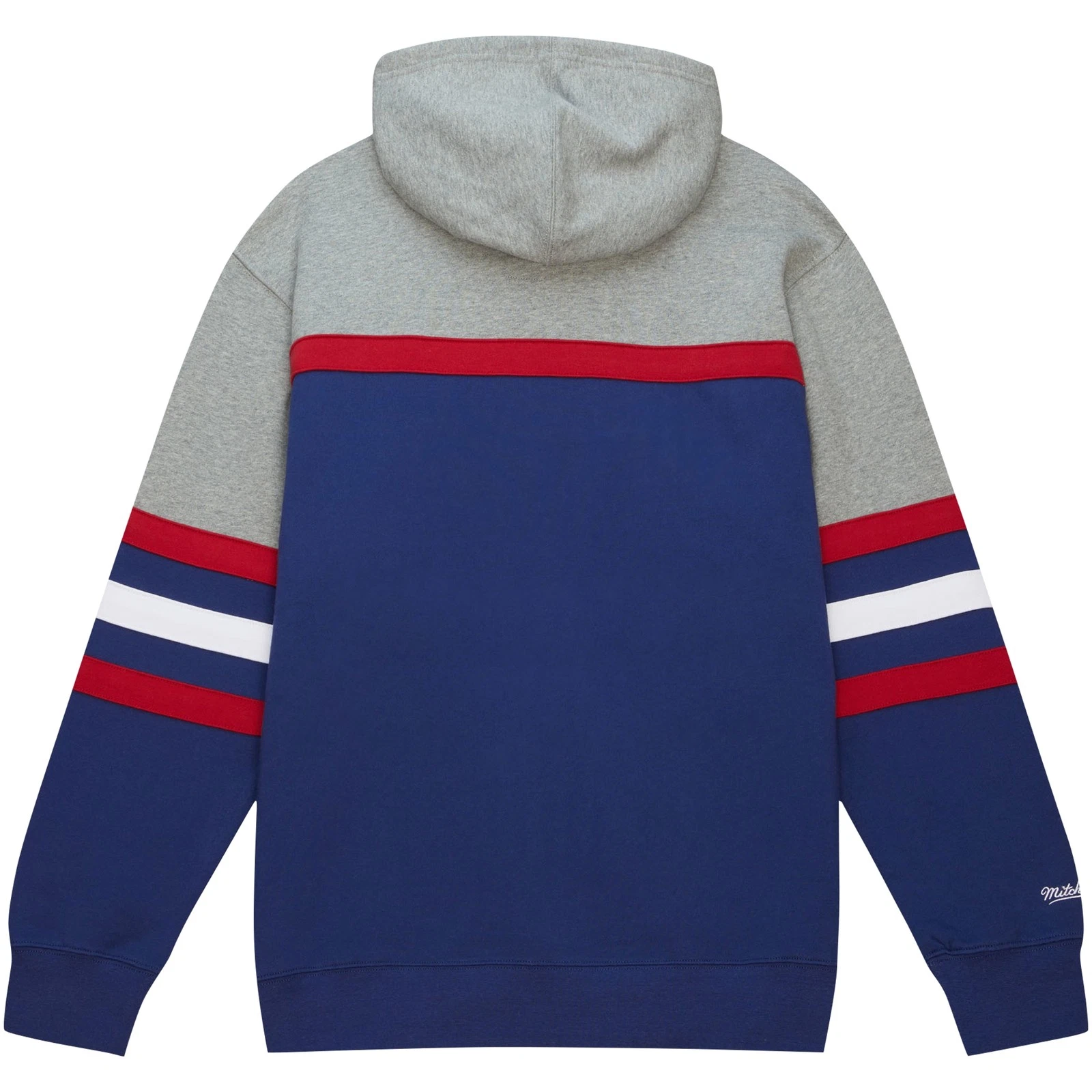 Felpa con cappuccio pullover uomo Mitchell & Ness blu grigio New York Rangers Head Coach