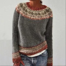 Ladies Roll Neck Warm Sweater Womens Chunky Cable Knitted Jumper Pullover Tops