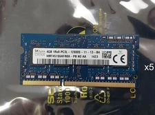 LOT of 5 SK Hynix 4GB DDR3 RAM 1Rx8 Memory SoDimm PC3L-12800S HMT451S6AFR8A-PB