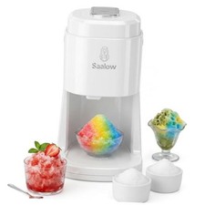 Professional Snow Cone Maker with Adjustable White Electric Shaved Ice Machine