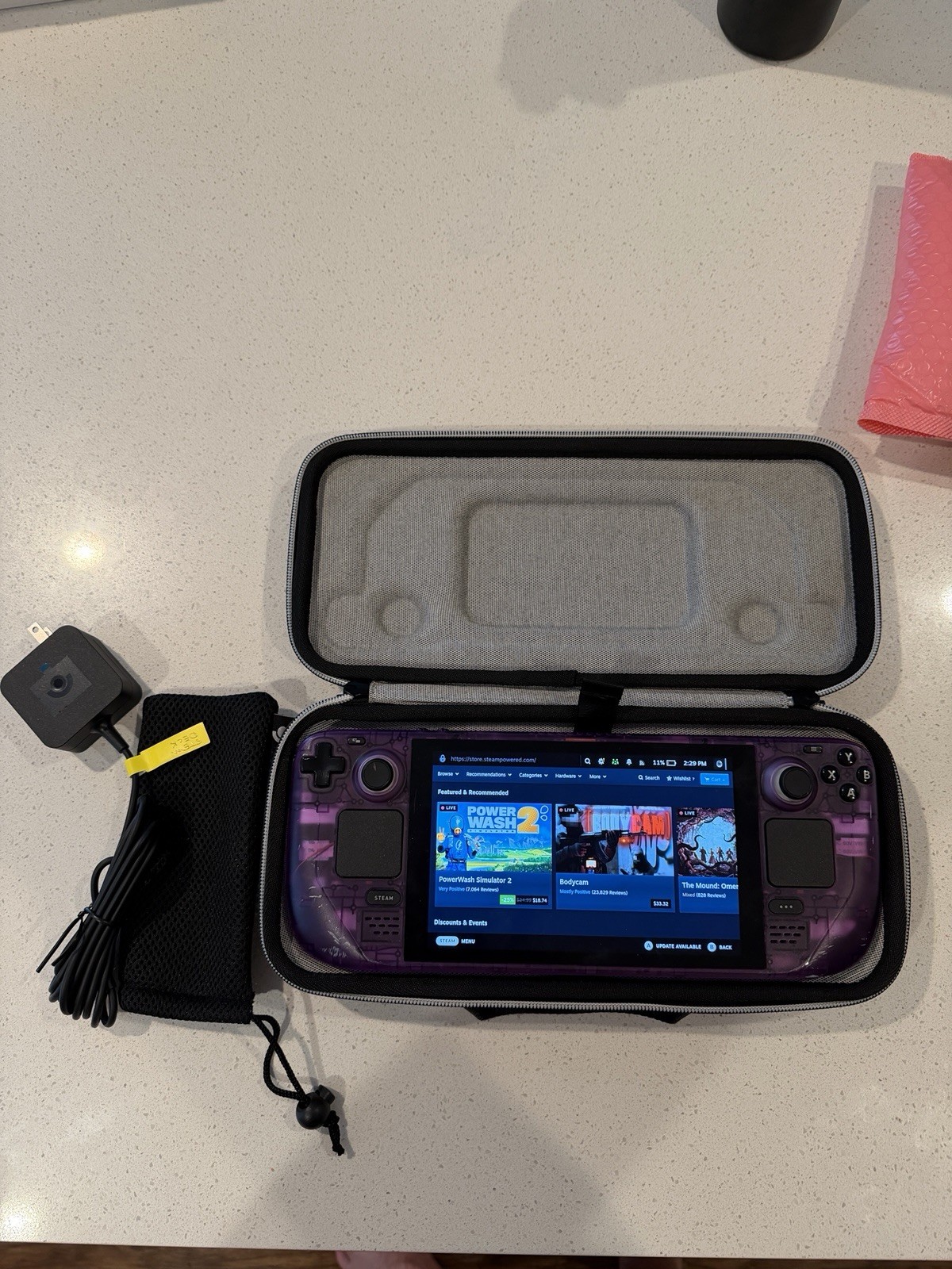 Valve Steam Deck LCD 512GB w/case, Charger, Atomic Purple Shell