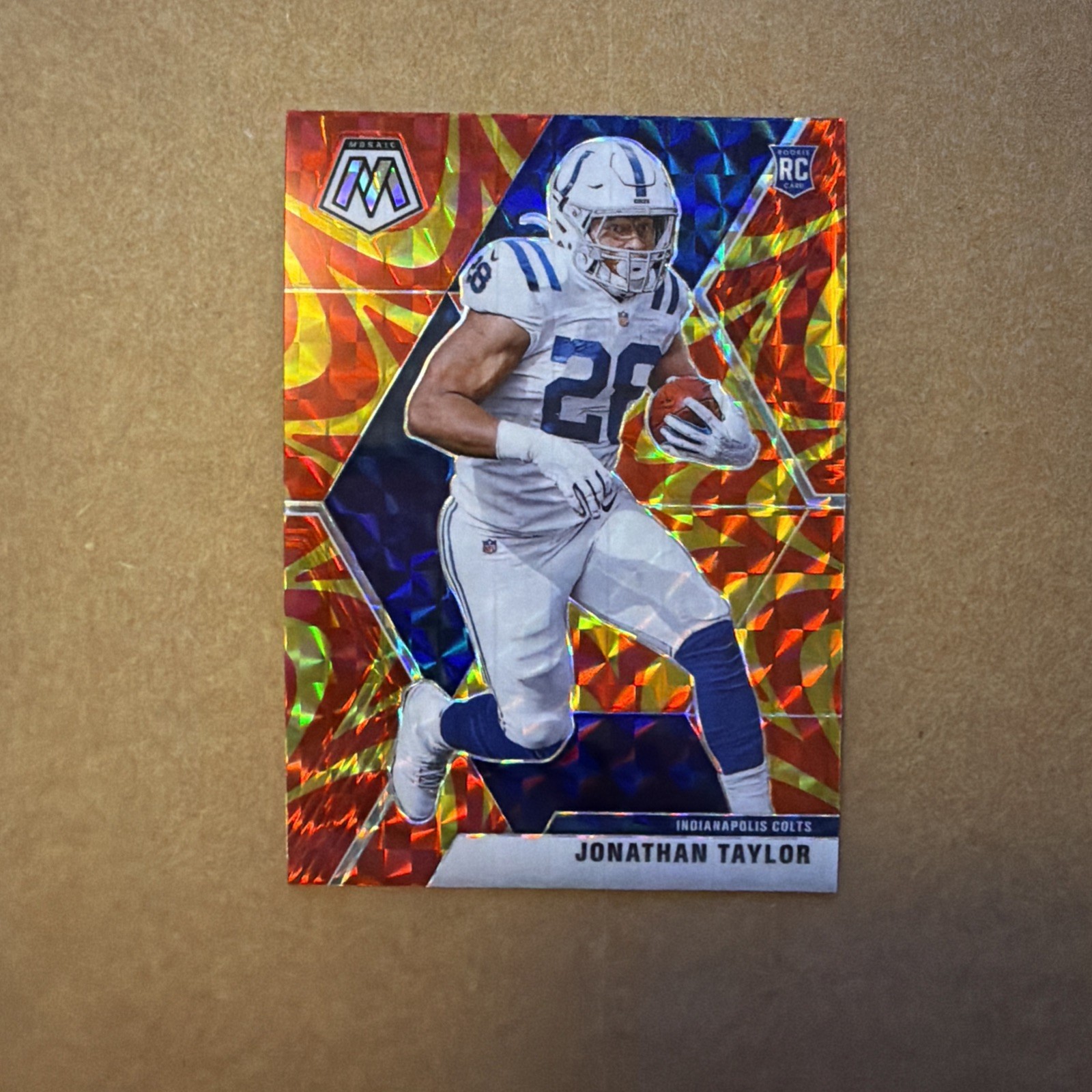 2020 Panini Mosaic - Rookies Jonathan Taylor #216 Reactive Gold Mosaic Prizm...