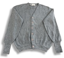 NWT! Vintage 80s Lord Jeff Jefflinks XL Gray Orlon Made In USA Cardigan Sweater
