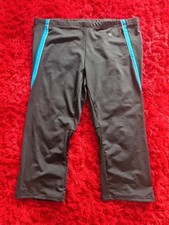 Ladies Black M&S 3/4 Length Gym Leggings - Size 12