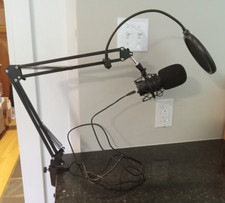 shock mount USB microphone set with boom arm stand and pop filter