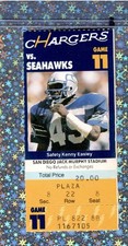 Steve Largent 96y2TD#88 Ticket 12-7-1986 Chargers Seahawks Dave Krieg 305y4TD👀