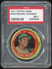 1971 Topps Coins #108 Reggie Jackson PSA 7 *8048