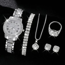 Diamond Roman Literal Steel Strip Watch with Starry Charm Business Quartz Watch