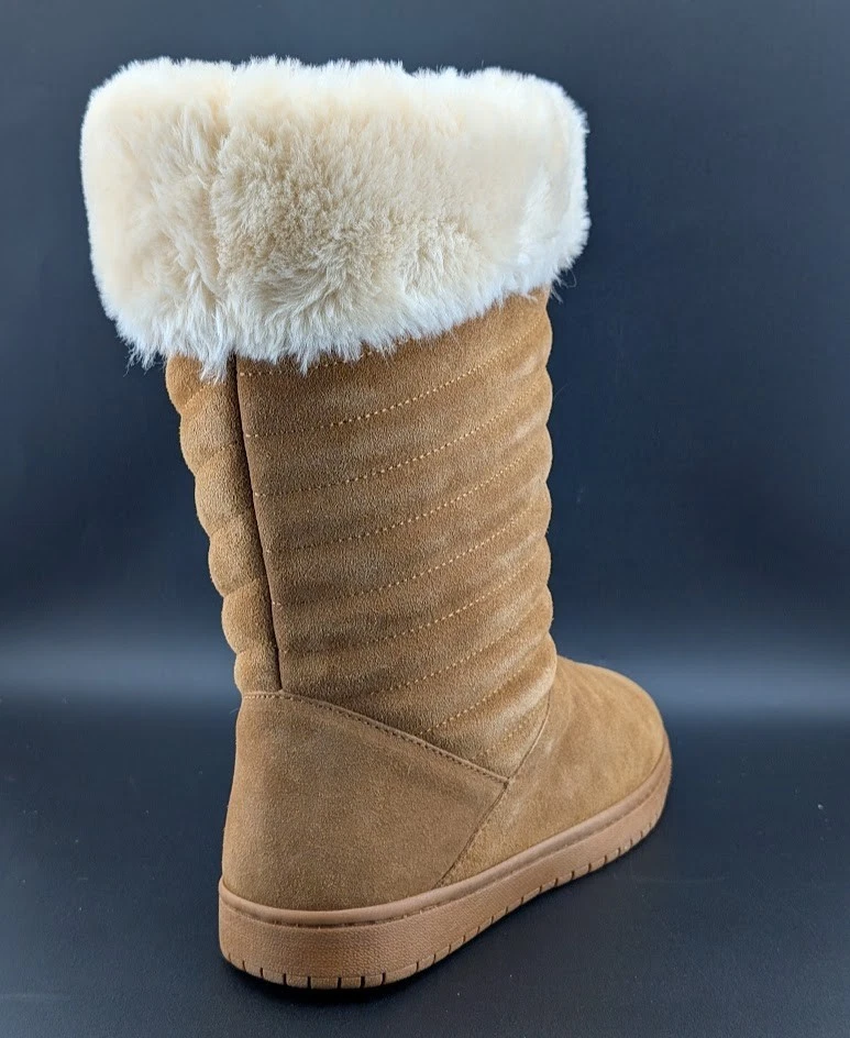 New Style & Co. Mujeres Talla 8M Botas Acolchadas Cuero Superior Castaño con Piel Sintética Foto 3 de 4