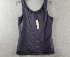 Nic + Zoe Scoop Neck Sleeveless Top Women's Medium Midnight Solid Pullover