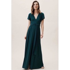 Anthropologie BHLDN NWT Mendoza Jersey Emerald Maxi Evening Bridesmaid Dress, 26