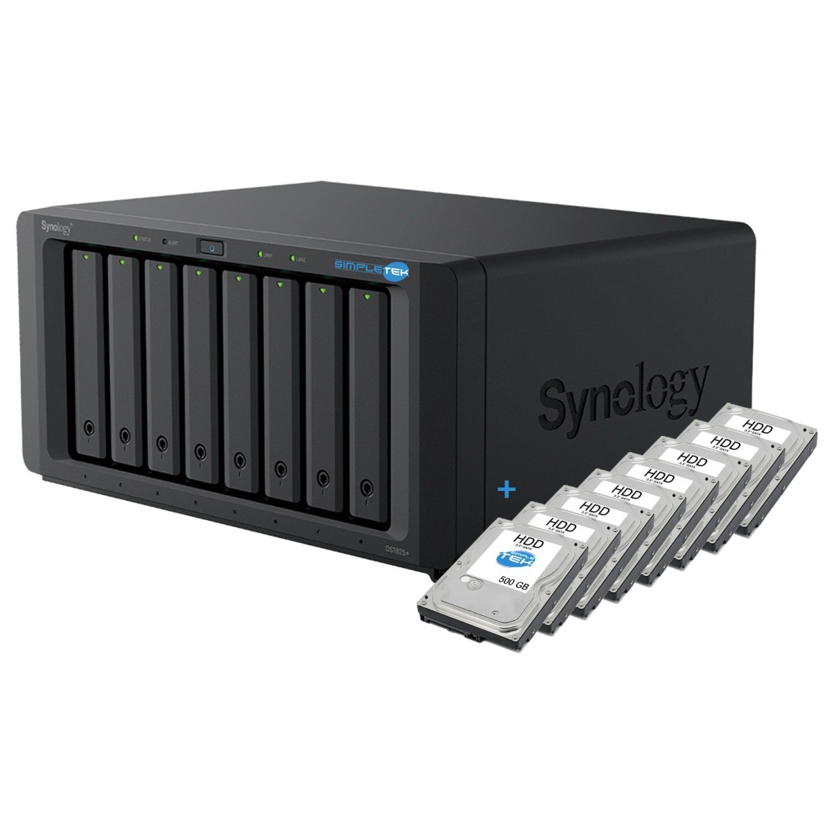 Synology DiskStation DS1825+ NAS 8 baies 4000GB HDD 8x500GB 8GB ECC Ryzen V1500B