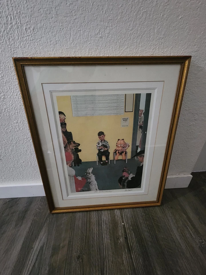 Norman Rockwell GARFIELD "El Veterinario" FIRMADO Jim Davis Y Numerado 1649 Foto 4 de 4