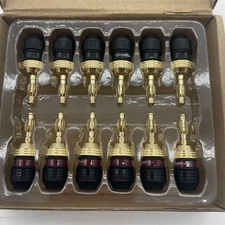 Amazon Basics Banana Plug Deadbolt- 6 Pairs Gold Plated