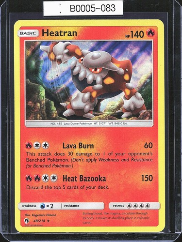 Pokemon TCG Heatran 48/214 Lost Thunder Holo Rare B0005-083